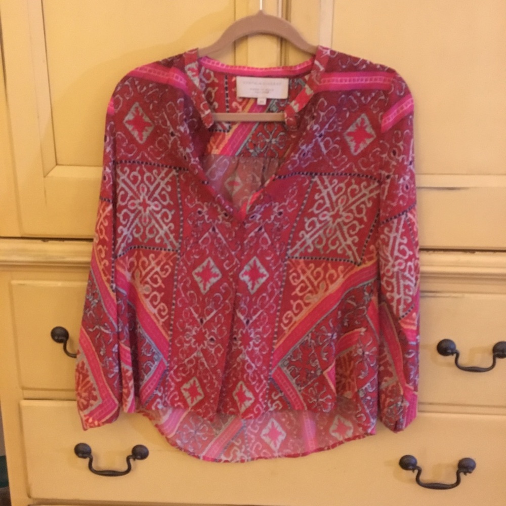 Cynthia Vincent xs petite boho blouse